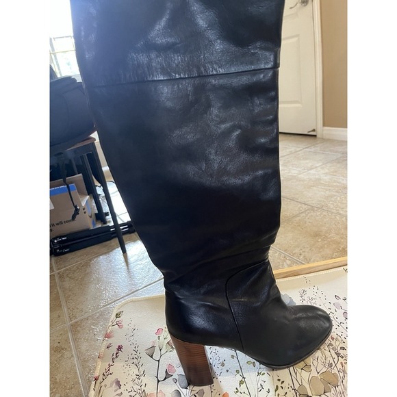 Dolce Vita Makala Tall Black Leather Boots Size 9M Calf 14 Around - Picture 16 of 16